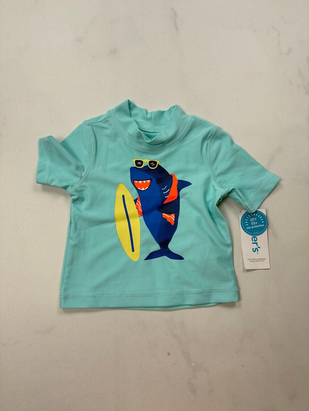 Carters Shark Graphic Tee Turquoise Modern Statement Piece - Boys 6m
